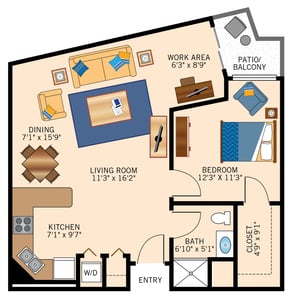 IL_Fraser One Bedroom 820 sq ft