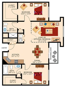 IL_Colorado Two Bedroom 1200 sq ft