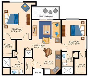 IL_North Platte Two Bedroom 930 sq ft